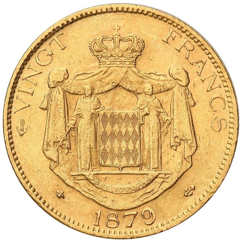 Monako. Karol III 20 franków 1879